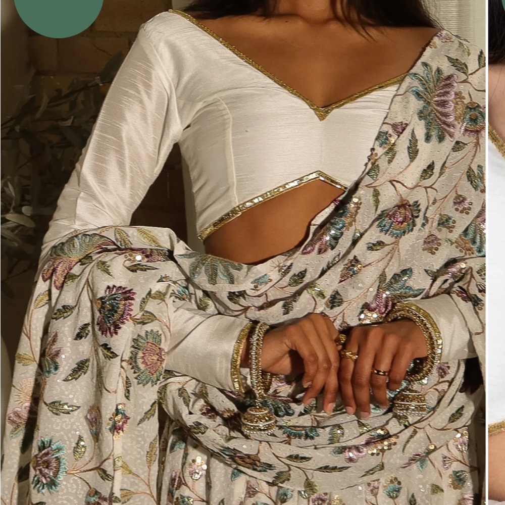 NWOT The Saree Room WHITE LIV BLOUSE - Picture 2 of 7